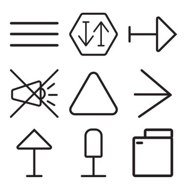 9 set basit düzenlenebilir gibi simgeleri klasörü, mikrofon, yukarı ok