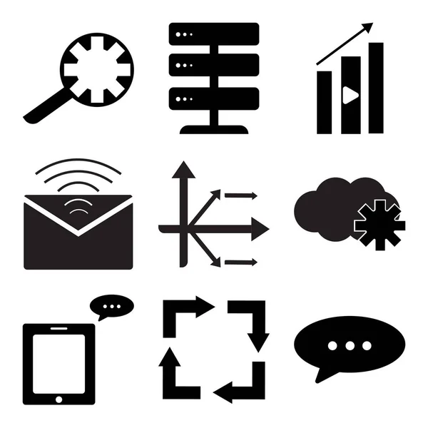 Set van 9 eenvoudige bewerkbare pictogrammen zoals Chat, herladen, bericht op telefoon — Stockvector