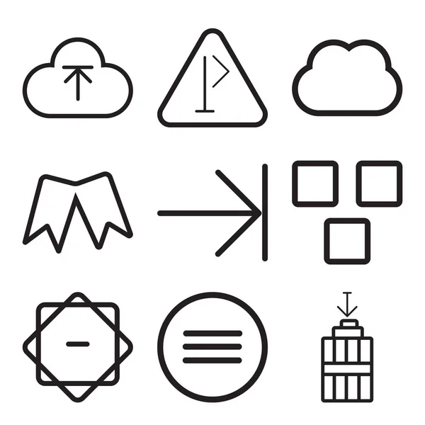 Set Of 9 simple editable icons such as Garbage, Menu, Compass — Stock Vector