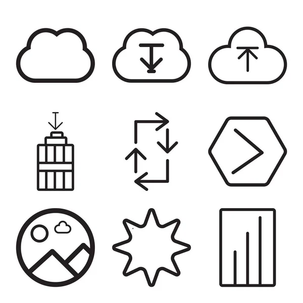 Set di 9 semplici icone modificabili come grafico a barre, Preferito, Immagine — Vettoriale Stock