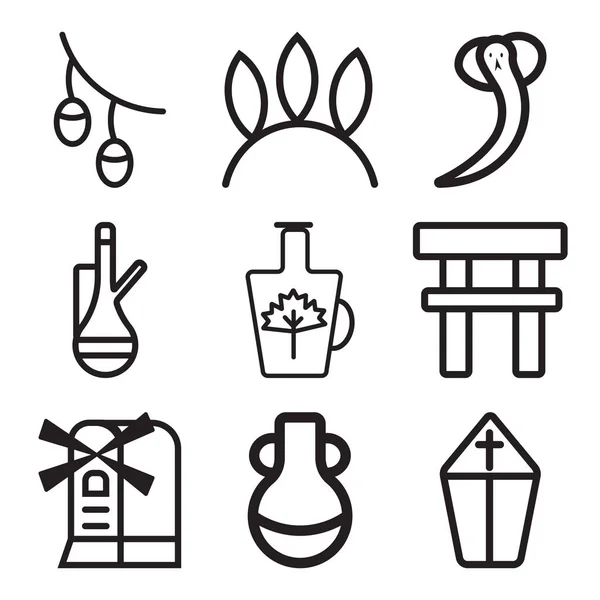 Set Of 9 simple editable icons such as Pope, Vase, Windmill — Stock Vector