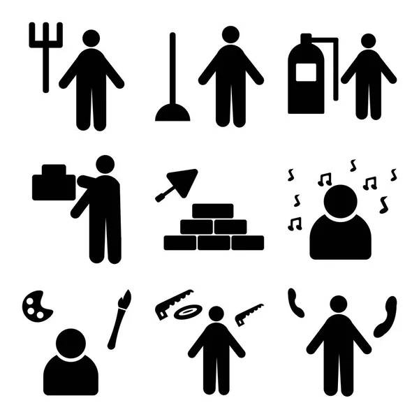 Set Of 9 simple editable icons such as Receptionist, carpenter, Painter — Stock Vector