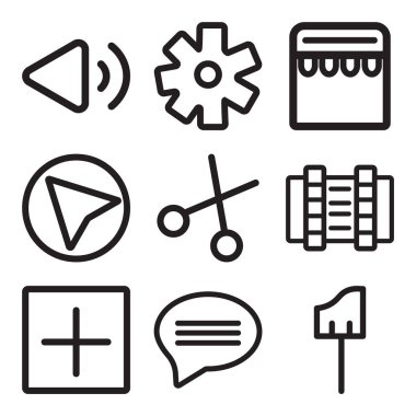 9 set boya, konuşma balonu, Ekle gibi basit düzenlenebilir simgeleri