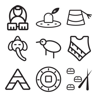 9 set suşi, sikke, Tipi gibi basit düzenlenebilir simgeleri