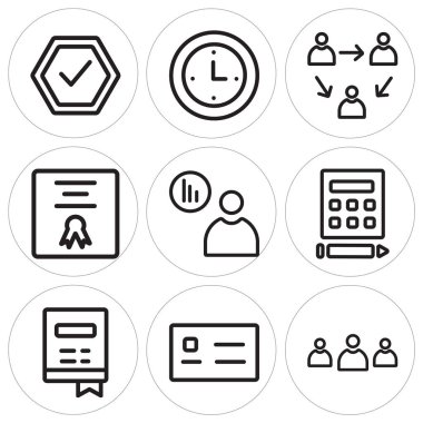 9 set ekibi, kartvizit, Not Defteri gibi basit düzenlenebilir simgeleri