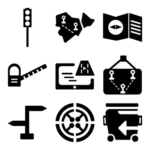 Conjunto de 9 iconos editables simples como la papelera de reciclaje, Radar , — Vector de stock