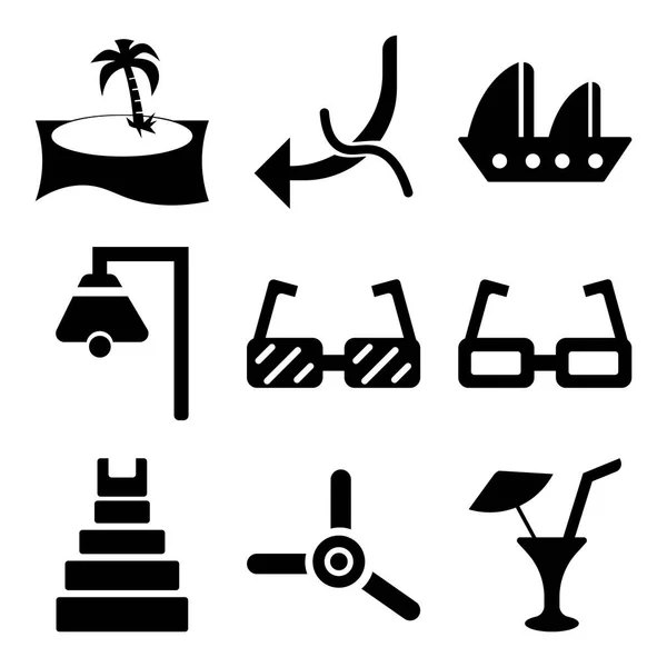 Conjunto de 9 ícones editáveis simples, como Limonada com Gota, Hélice, Teotihuacan — Vetor de Stock