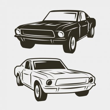 Beyaz arka plan üzerinde izole kas araba. vektör çizim