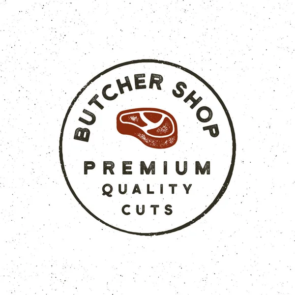 Logotipo de la carnicería vintage. emblema de la tienda de carne estilo retro. ilustración vectorial — Vector de stock