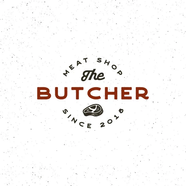 Logotipo de la carnicería vintage. emblema de la tienda de carne estilo retro. ilustración vectorial — Vector de stock