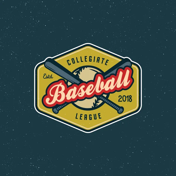 Vintage Baseball-Logo. Sportabzeichen im Retro-Stil. Vektorillustration — Stockvektor