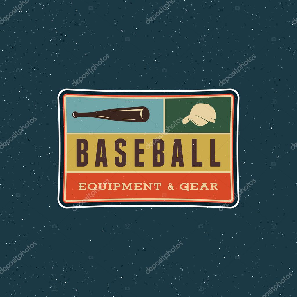 Vintage baseball logo. retro styled sport emblem, badge, design element, logotype template. vector illustration