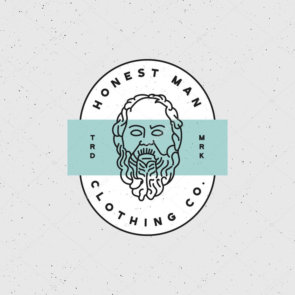 honest man clothing company label. vector illustration