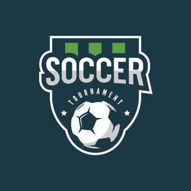 Futbol, futbol logosu. Spor amblemi. vektör çizim
