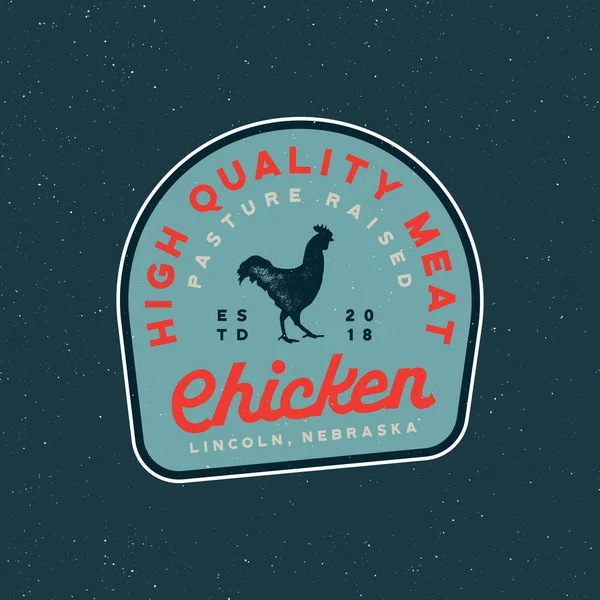 Etiqueta de carne de pollo fresca de primera calidad. ilustración vectorial — Vector de stock