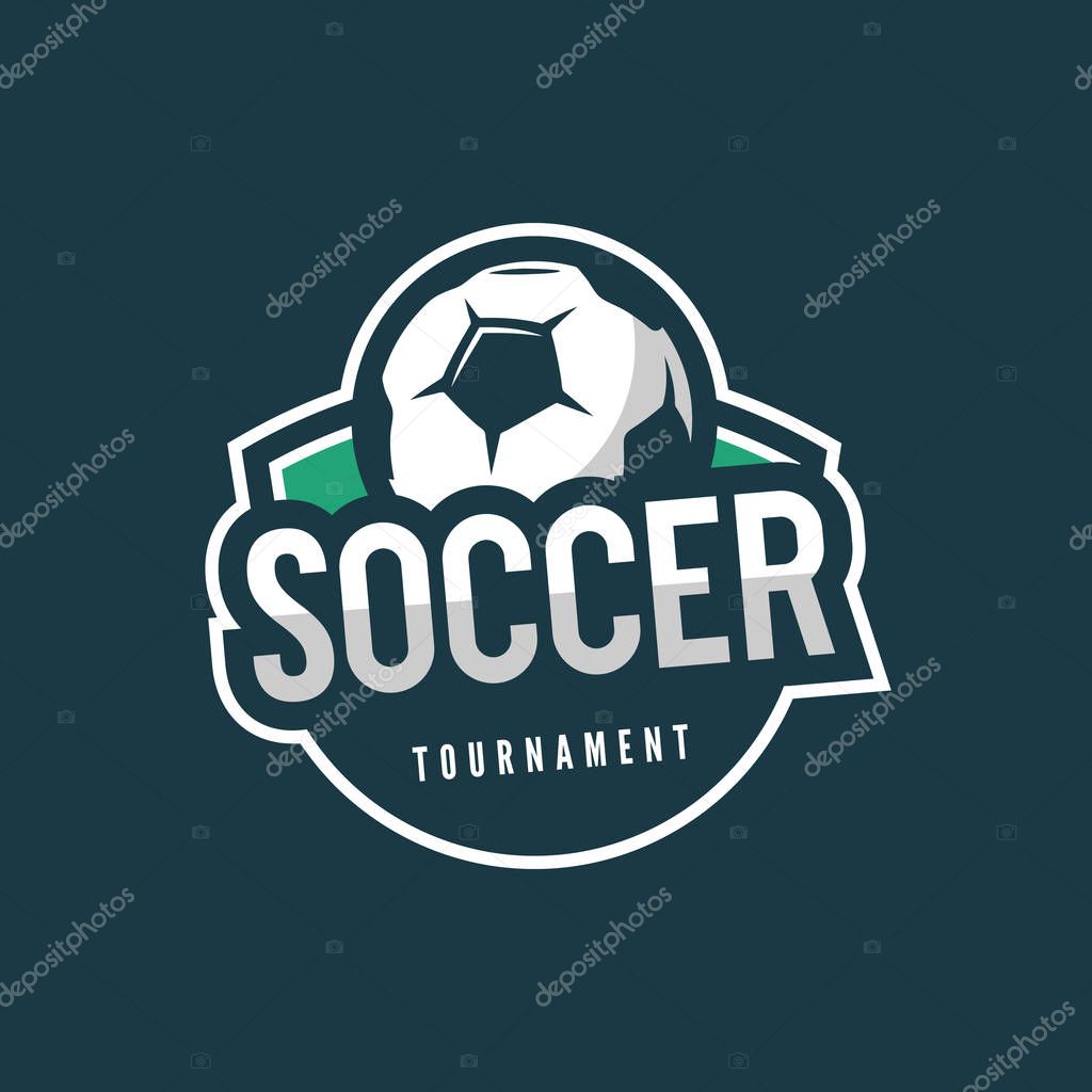 Football, soccer logo. sport emblem, badge, design elements logotype template vector illustration