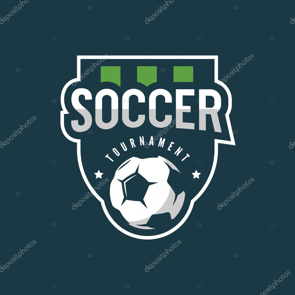 Football, soccer logo. sport emblem, badge, design elements logotype template vector illustration