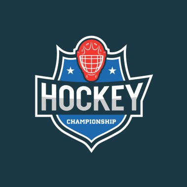 Hokey logosunu görmeniz gerekir. Spor amblemi vektör çizim