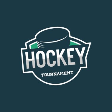 Hokey logosunu görmeniz gerekir. Spor amblemi vektör çizim