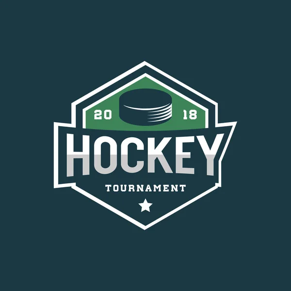 Logo de hockey. illustration vectorielle d'emblème sportif — Image vectorielle