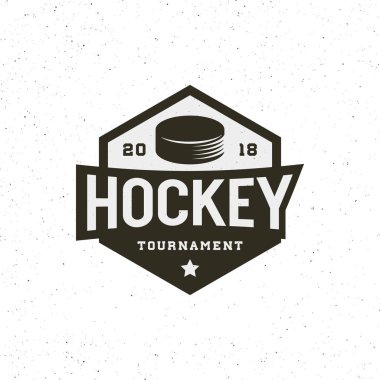 Hokey logosunu görmeniz gerekir. Spor amblemi vektör çizim