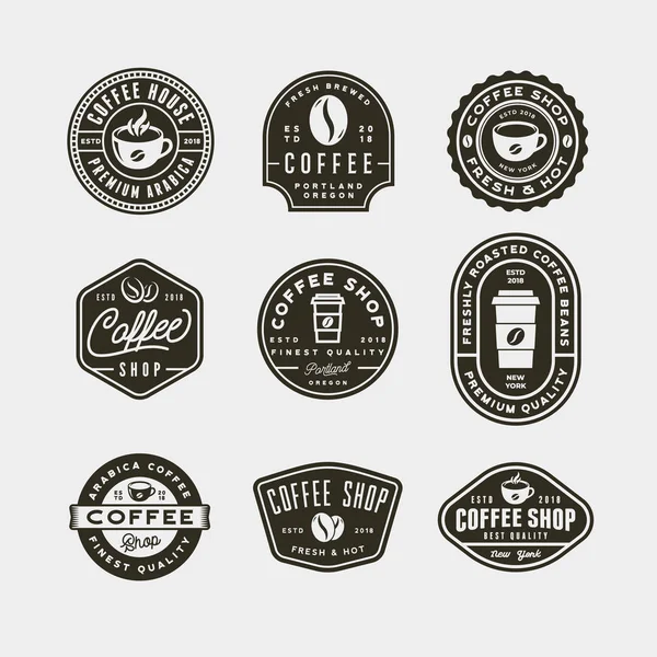 Conjunto de etiquetas de cafetería vintage moderno. ilustración vectorial — Archivo Imágenes Vectoriales