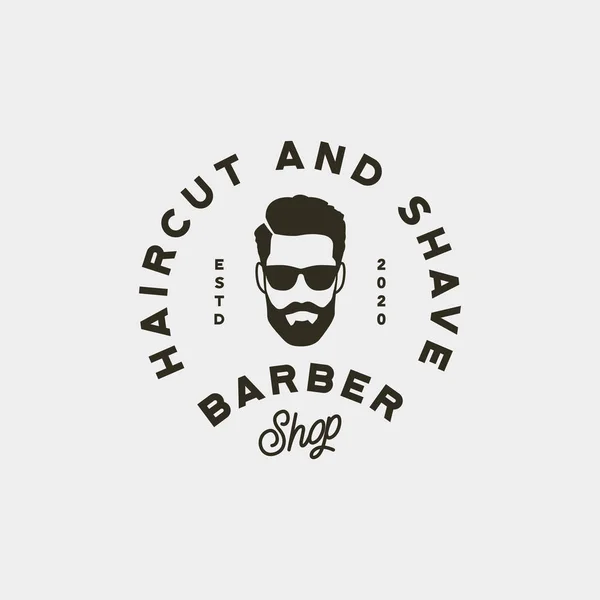 Logotipo da barbearia vintage. emblema de salão de cabeleireiro retro estilo. ilustração vetorial —  Vetores de Stock