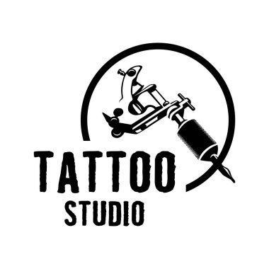 Dövme salonu ve stüdyo için vektör logosu