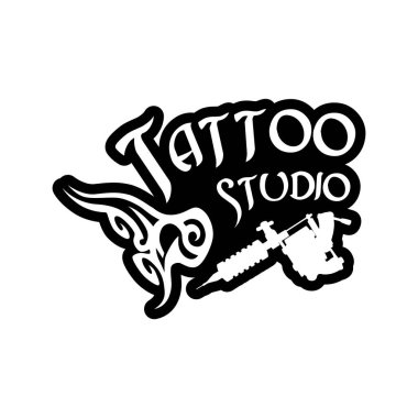 Dövme salonu ve stüdyo için vektör logosu