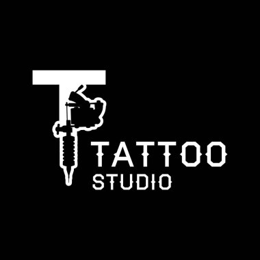 Dövme salonu ve stüdyo için vektör logosu