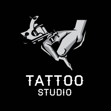 Dövme salonu ve stüdyo için vektör logosu