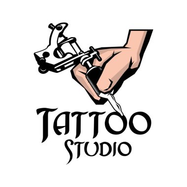 Dövme salonu ve stüdyo için vektör logosu