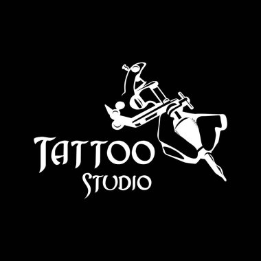 Dövme salonu ve stüdyo için vektör logosu