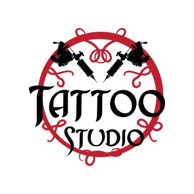 Dövme salonu ve stüdyo için vektör logosu