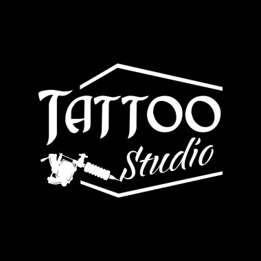 Dövme salonu ve stüdyo için vektör logosu