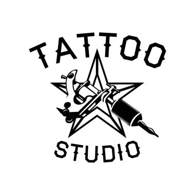 Dövme salonu ve stüdyo için vektör logosu