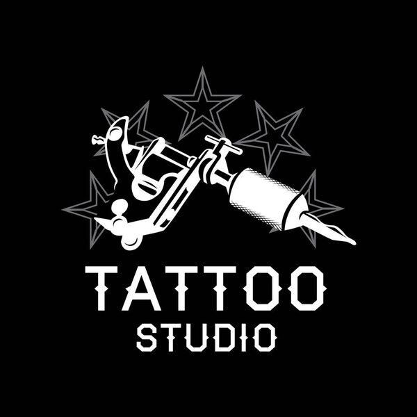 Логотип вектора для тату-салона и студии

