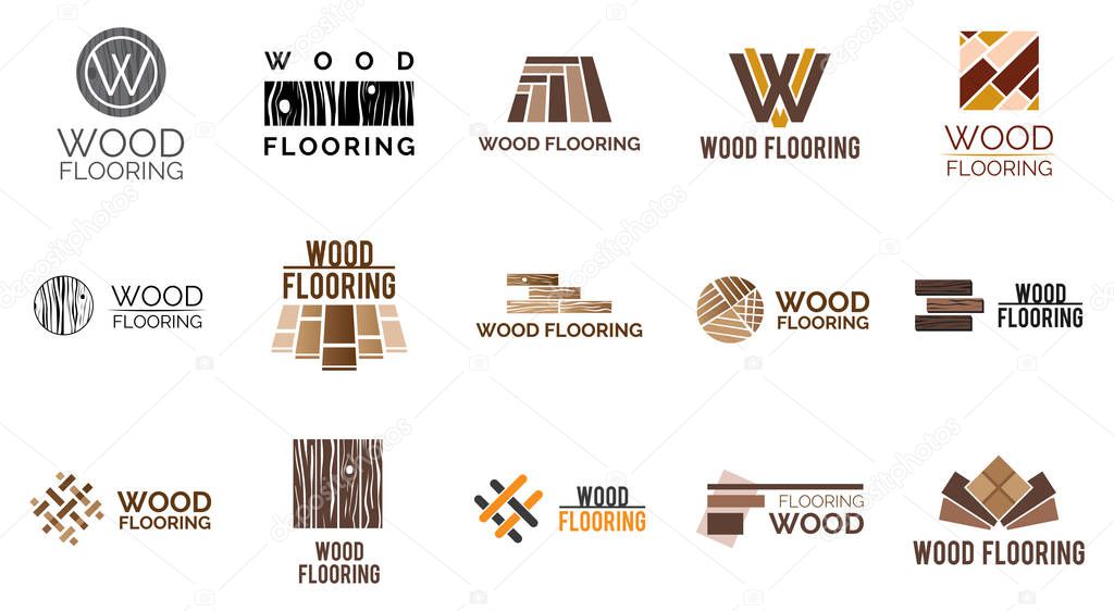 Vector set of logos of wooden floors