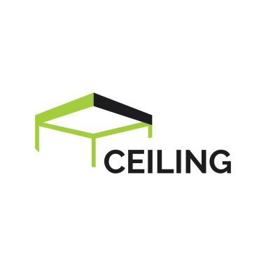 Tavan ve gerilme tavanlarının vektör logosu