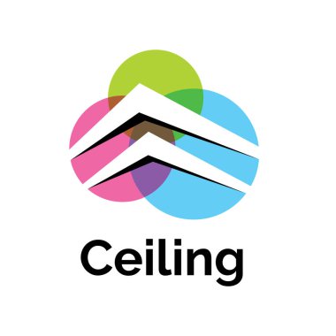 Tavan ve gerilme tavanlarının vektör logosu