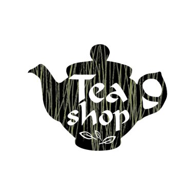 Çay dükkanı ve kafenin vektör logosu