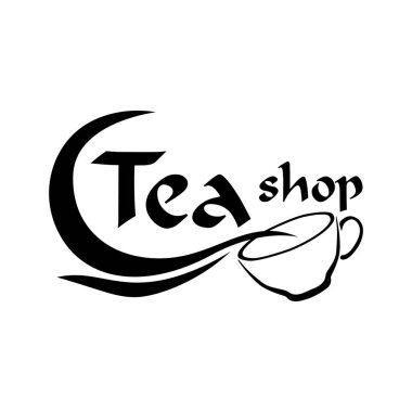 Çay dükkanı ve kafenin vektör logosu