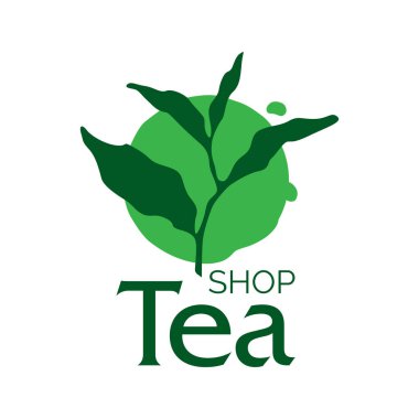Çay dükkanı ve kafenin vektör logosu