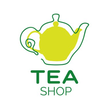 Çay dükkanı ve kafenin vektör logosu