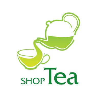 Çay dükkanı ve kafenin vektör logosu