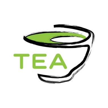 Çay dükkanı ve kafenin vektör logosu