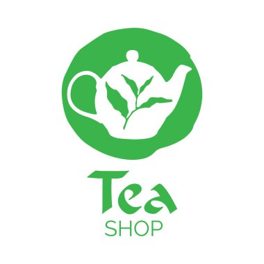 Çay dükkanı ve kafenin vektör logosu