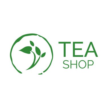 Çay dükkanı ve kafenin vektör logosu