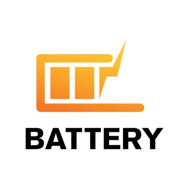 Elektrik aküsü, şarj ve güç vektör logosu