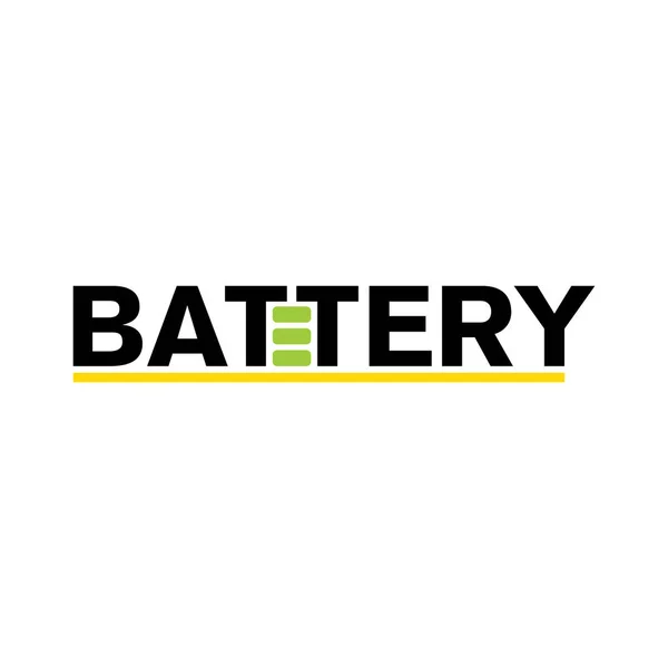 Logotipo vectorial de batería eléctrica, carga y alimentación — Vector de stock